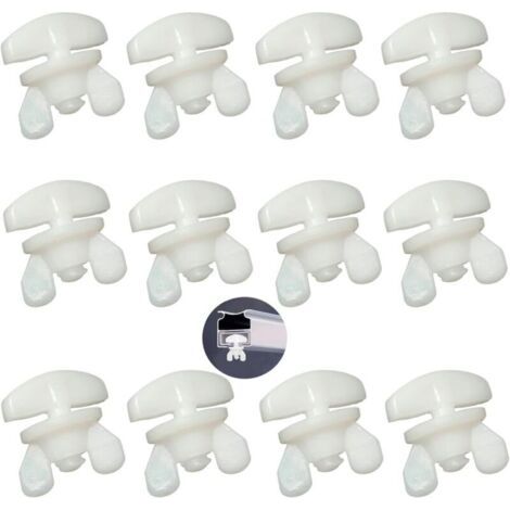 FENOPLASTICAArrêts Intermédiaires pour Rail Rideaux, Lot de 12 Blancs, Blocage Universel, Butoir de Rideau pour Rails, Arrêt Fin (1/4)