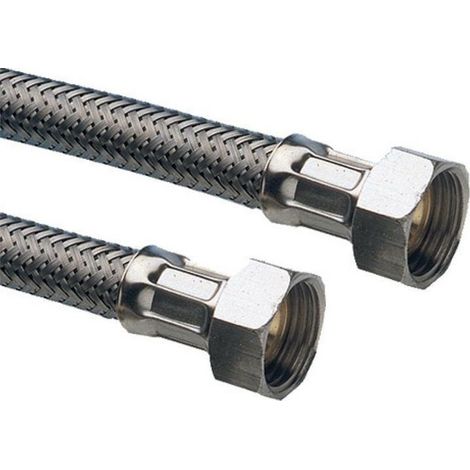 Flessibile acqua ff 1/2 x 1/2 x 30cm da 1/2 rivestimento in acciaio inox per rubinetto (1/2)
