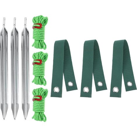 Kit de 9 tuteurs d'arbre robustes en acier avec garniture argentée pour jardin (1/5)