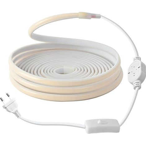 Meter langer COB-LED-Streifen, 220 V, 288 LEDs/m, wasserdicht, für den Außenbereich, kaltweiß (6000 K), dekorative Beleuchtung für Haus, Küche, Garten, Fernseher, mit Schalter (1/5)