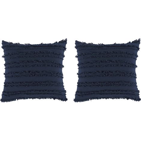 Ensemble de deux housses de coussin décoratives à pompons, ultra-douces, convenant aux canapés, chambres et salons.