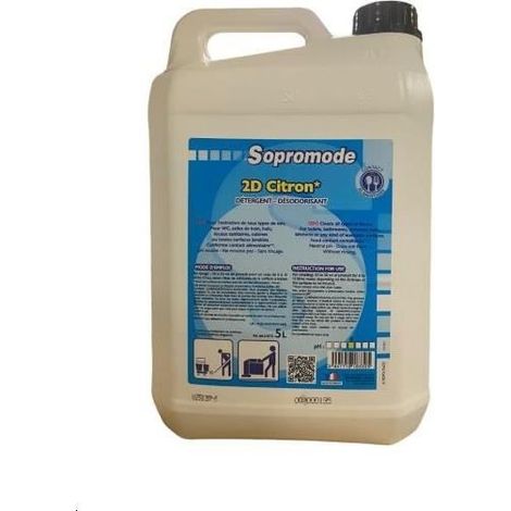 Detergent Odorant Sol et Surfaces SICO 2D Senteur Citron Sans Rinçage - Bidon 5L - Collectivites et Professionnels