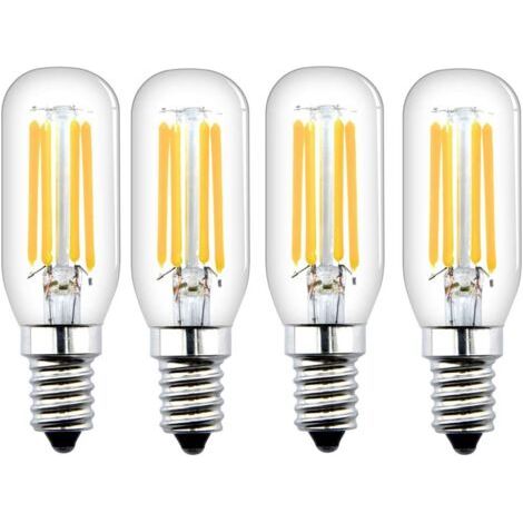Lot de 4 ampoules LED E14 non dimmables 4 W avec 400 lm, équivalent à 40 W ampoule halogène, T26 ampoule à filament pour lumière du réfrigérateur (blanc chaud 2700 K, 4 unités) (1/5)