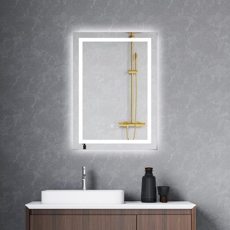 Biubiubath Bluetooth Bathroom LED Mirror with Dimmable Lights, 700x500mm Bathroom Vanity Mirror with Demister Smart Touch Control (1/5)
