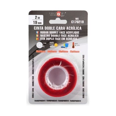-CAHERSA- CINTA DOBLE CARA TRANSPARENTE 5MX19MM TARGET
