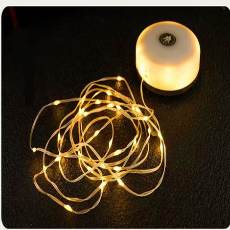 4-in-1 camping string lights, 30-second recovery, USB charging, suitable for camping - warm light, 10 meters (1/5)