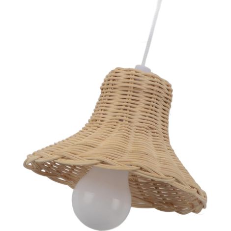 Lampe suspendue en rotin, éclairage suspendu en rotin tissé à la main de style nordique moderne pour chambre d'enfant, accessoires de photographie chez l'habitant (A-02) (1/5)