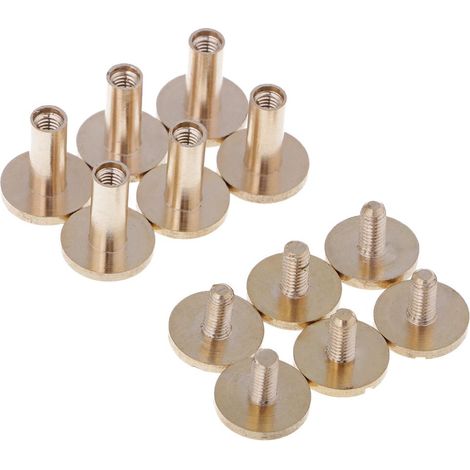 6 pièces en laiton massif rivet clou rivet bouton pour ceinture sac en cuir artisanat 10mm (1/5)