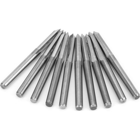 10 fraises à bois CNC en acier au tungstène de 3,175 mm, fraises à graver, 60° x 0,2 mm (1/5)