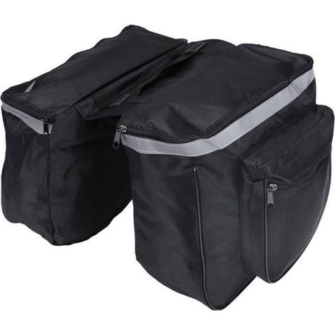 Sacoches Vélo Arrière - Double Sac - 25 L - Étanches - Bandes Réfléchissantes - Fixation Sangle - Polyester 600D