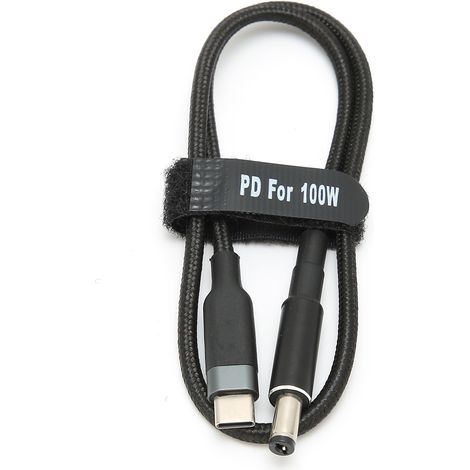 Câble d'Alimentation USB-C vers DC 5.5x2.1mm 100W pour PC Portable - Chargeur Rapide PD (0.5m) (1/5)