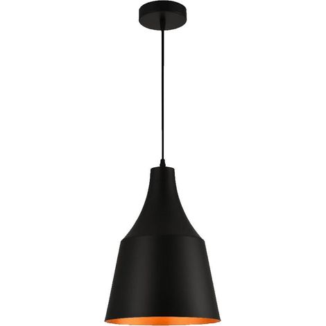 TRADE SHOP - Lampadario A Sospensione Da Soffitto Moderno Con Paralume A Cupola Con Attacco E27 B46 - Nero (1/5)