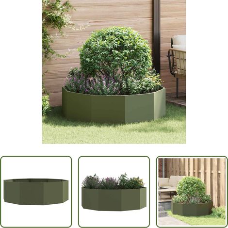 Stahl -  Pflanzkübel Olive Grün 120 x 120 x 35 cm Stahl (1/5)