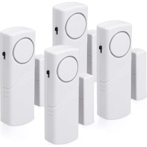 Alarme Porte et Fenêtre - Lot 4x Alarme Sans Fil Anti-Intrusion - Sécurité Maison Contre Cambriolage - Fonctionnement Magnétique - 90 dB NPTERBL (1/5)
