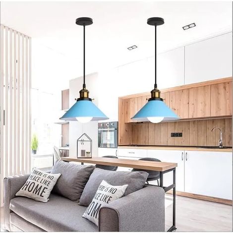 Lot de 2 Lustre Industrielle,Lampe Suspension Moderne Vintage en Métal Style Nordique pour Salon Chambre (1/4)