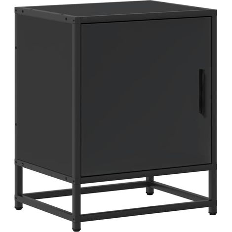 Maison Exclusive - Comodino Nero 40x31x50 cm Legno Multistrato e Metallo