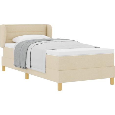 Maison Exclusive - Lit à ressorts avec matelas Crème 80 x 200 cm tissu
