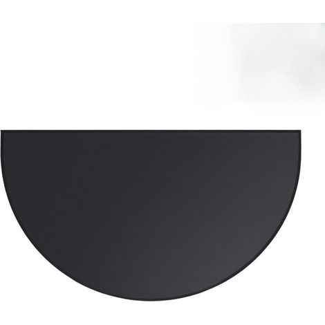 Tapis Cheminée Ignifuge Demi-Rond - 50 x 102 cm - Résistant Aux Étincelles - Dos Antidérapant - Imperméable - Noir (1/5)
