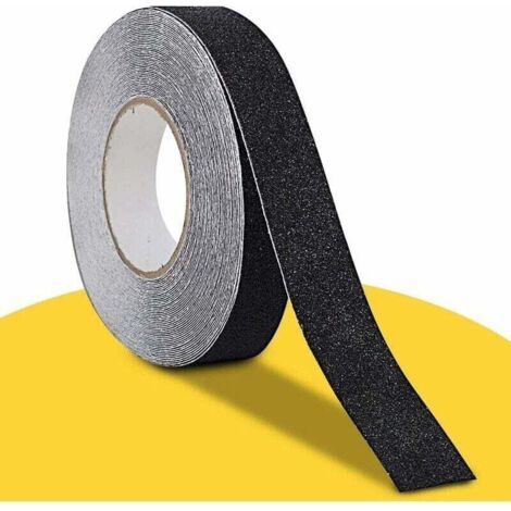 Bande Antiderapante Escalier 10 m x 2.5 cm, Ruban Adhésif Antidérapant Noir, Bande Adhesive Antiderapante pour Extérieur et Intérieur, Scotch Antiderapant Ruban Antidérapant Imperméable