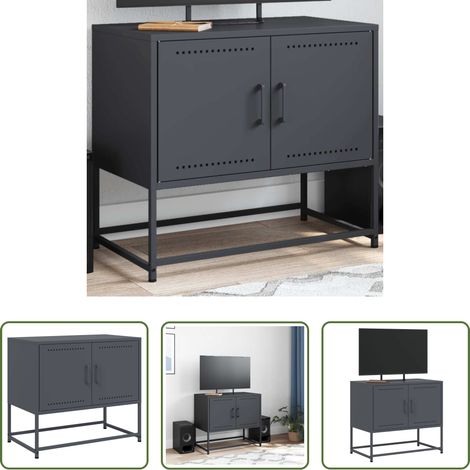 Stahl - TV-Schrank Anthrazit 68,5x39x60,5 cm Stahl (1/5)