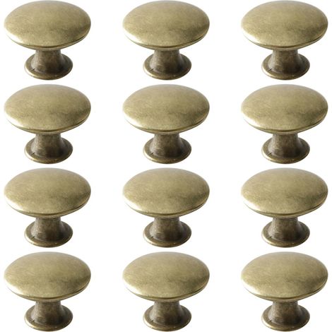 Set di 12 pomelli vintage per cassetti, maniglie rotonde in metallo per armadi, maniglie per mobili da cucina con viti per cassetti, ante di toelette, 30x21 mm