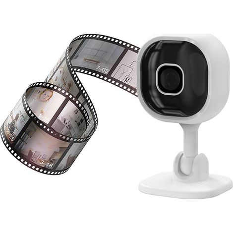 Caméra de sécurité intérieure 1080p pour babyphone, avec détection de mouvement, sirène audio bidirectionnelle, vision nocturne, stockage sur le cloud et sur carte SD (1/5)