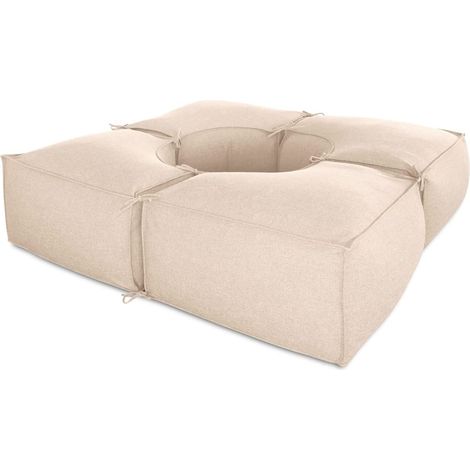 EVERGREENWEB Salotto da giardino Elegante, Tessuto di alta Qualit… Idrorepellente e sfoderabile - Pouf da esterno giardino, Outdoor & Indoor- Puff divano 4 pezzi 200x200 cm, Made in Italy BEIGE (1/5)