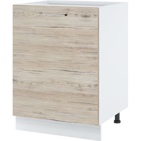 Meuble îlot de cuisine Bellissi Noyer blanchi 1 porte L 60 cm