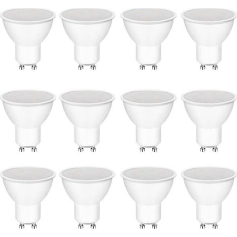 Lot de 12 ampoules LED GU10, équivalent 5 W, 3000 K, 400 lm, angle de diffusion 120°, 220-240 V CA, non dimmables, sans scintillement, économie d'énergie, lumière blanc chaud…-AquaForge (1/5)