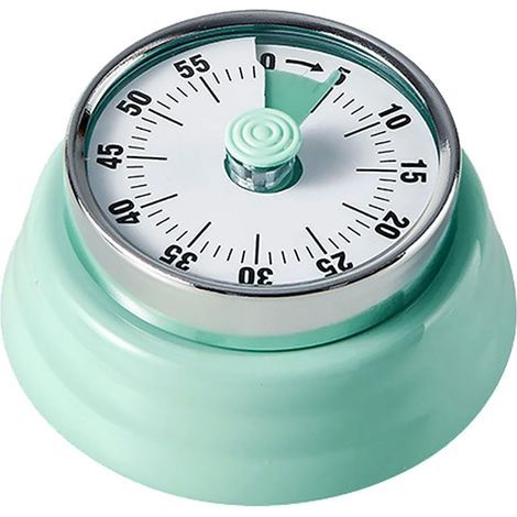 Elegante timer da cucina retrò in acciaio inox con attacco magnetico, conto alla rovescia di 60 minuti e allarme sonoro, perfetto per cucinare, per le attività d'ufficio e per le sessioni di studio. (1/3)