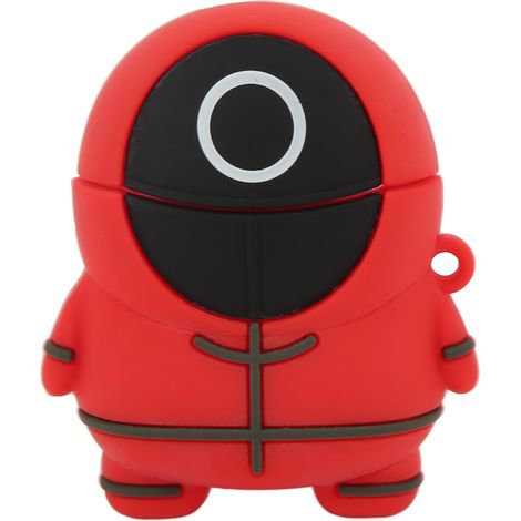 Étui de protection en silicone pour écouteurs sans fil iOS, avec porte-clés, forme ronde. (1/5)