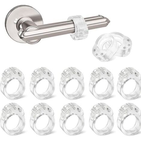 12 Pièces Porte en Silicone Anti-Poignée De Porte Protection Poignee Porte De Mur Et De Meubles de fenêtre, Flexible et étirable (Transparent) (1/5)