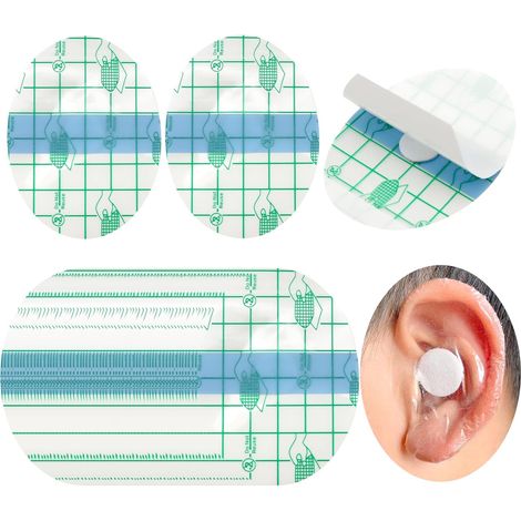 60 Autocollant oreille, étanche, film PU, transparent, pour douche, baignade, teinture