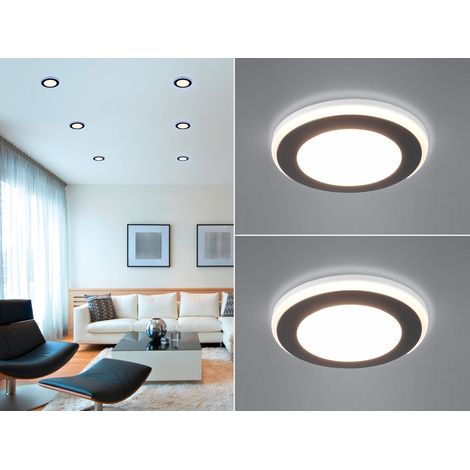 Runder LED Deckeneinbaustrahler 2er Set Schwarz matt Ø 8,2cm (1/5)