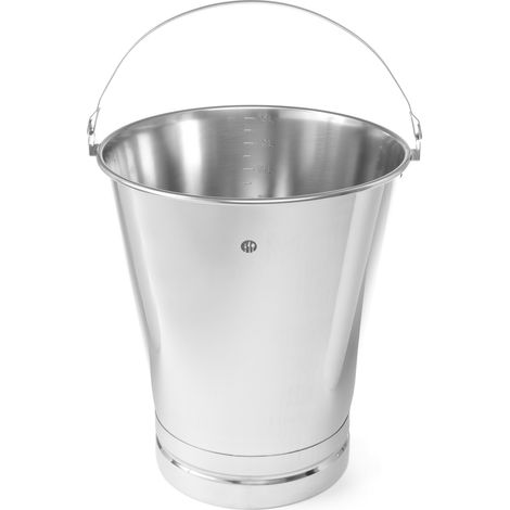 Seau traiteur pour la cuisine en acier inoxydable avec anneau et balance 15L - Hendi 516720