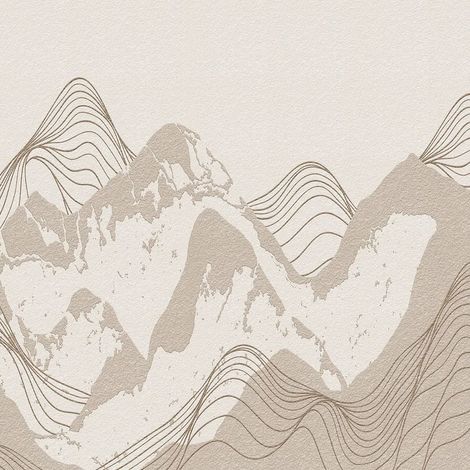 papier peint panoramique montagnes beige  - Sanders & Sanders (1/5)