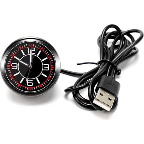 Luminous Electronic Quartz Clock Car Decoration Ornament Mini Car Interior Decoration Clock,USB Plug (1/5)
