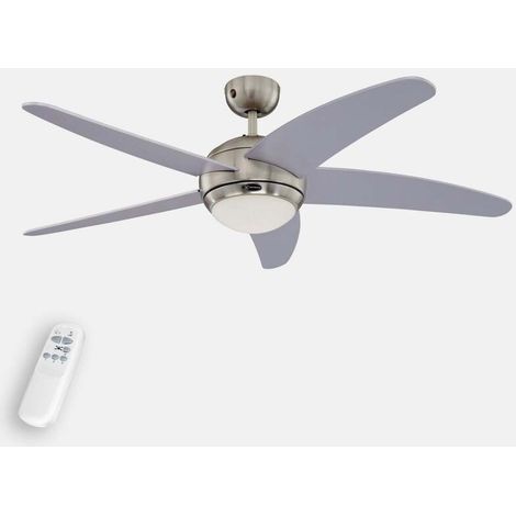 [GEBRAUCHT] B-Ware Westinghouse Deckenventilator Bendan mit Beleuchtung Fernbedienung silber 132cm