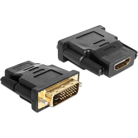 Delock 65466 DVI / HDMI Adaptateur [1x DVI mâle 24+1 pôles - 1x HDMI femelle] noir Y463543
