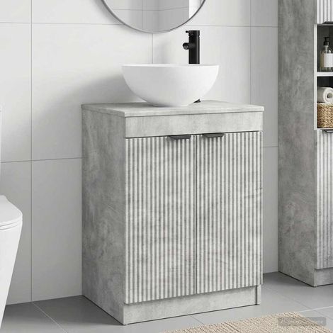 vidaXL Bathroom Furniture Set Concrete Grey Engineered Wood (1/5)