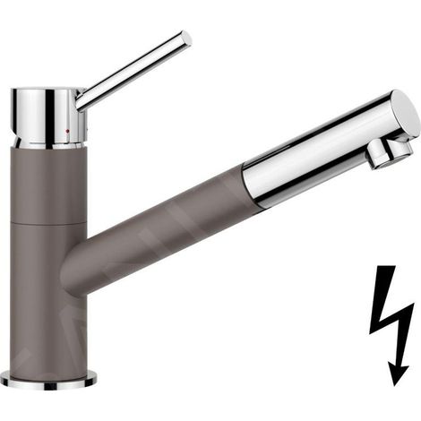 Blanco Kano S - Mitigeur d’évier avec bec extractible, gris volcan/chrome 527654 (1/2)