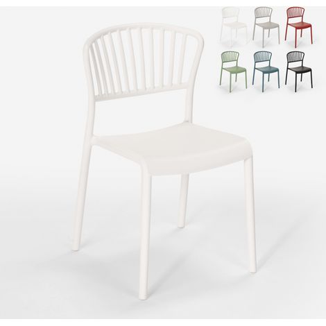 Silla de comedor de diseño moderno para interiores y exteriores Vivienne - Blanco (1/5)