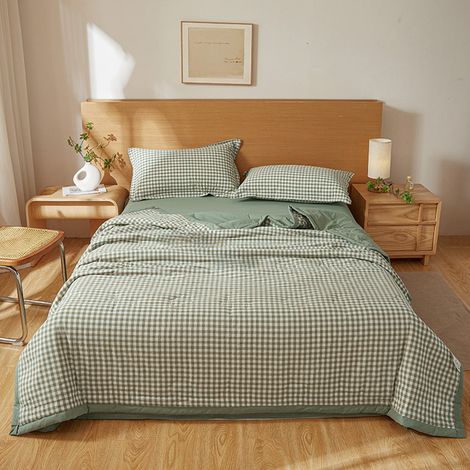 Couette - Rembourrée - 150 x 200 cm - Vert - 958 g - Pour Saison Fraîche ou Hiver (1/5)