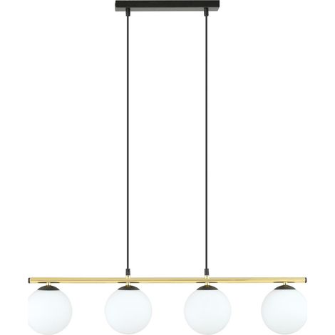 Lampada a Sospensione Alora, Acciaio verniciato a polvere, Vetro, Nero, Oro, Bianco, 85x100x14 cm (1/5)