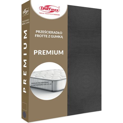Lenzuolo con angoli 90x200 in spugna pesante 200 TERRY antracite (1/5)