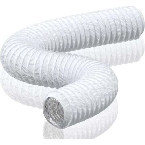 Tuyau d'Evacuation de 150mm en PVC Aluminium Gaine de Ventilation pour Extracteur d'Air, Climatisation, Sèche-linge, hotte (6m de longueur)