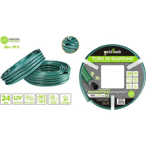 Trade Shop - BEWÄSSERUNGSSCHLAUCH GARTEN PFLANZEN WASCHMASCHINE PUMPE 30MT 99FT. Ø 3/4-19MM 57509 - (1/2)