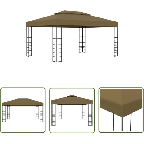 vidaXL Chapiteau 3x4 m Taupe 180 g/m² (1/5)