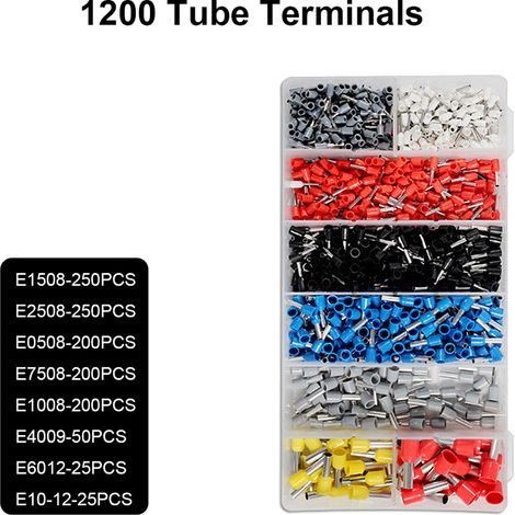 Outil de sertissage de 1200 pièces avec pince à sertir pour cosses et connecteurs de fils ensemble de 1201 outils de sertissage avec pince à sertir pour cosses et connecteurs de fils. (1/5)