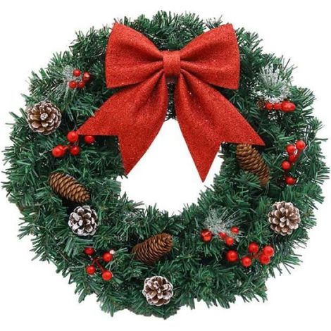 Couronne de Noël - Décoration de Noël - 50 cm - PVC - Vert - Intérieur (1/4)